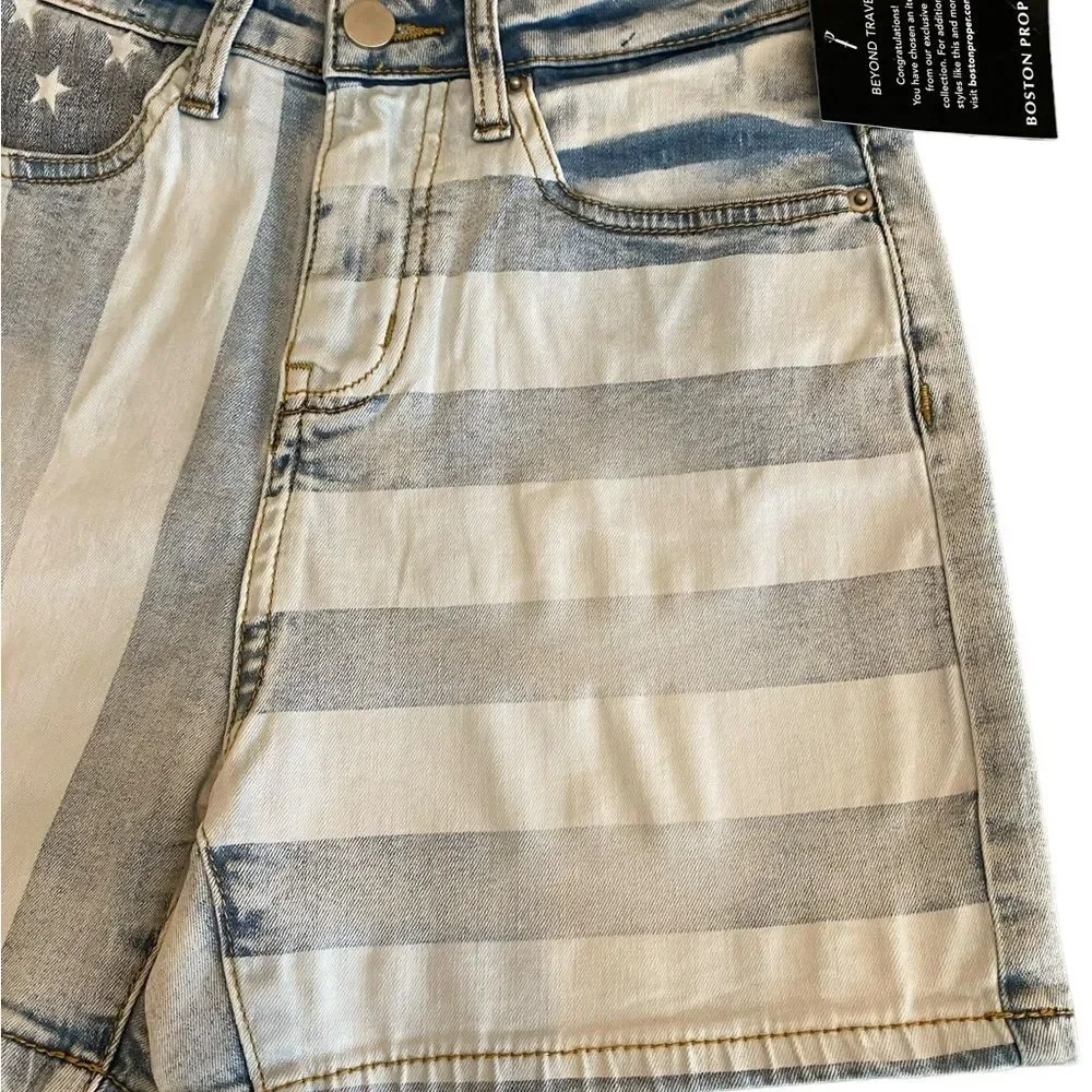 Boston Proper | Women’s Denim shorts Stars & Stripes shorts NWT size 0